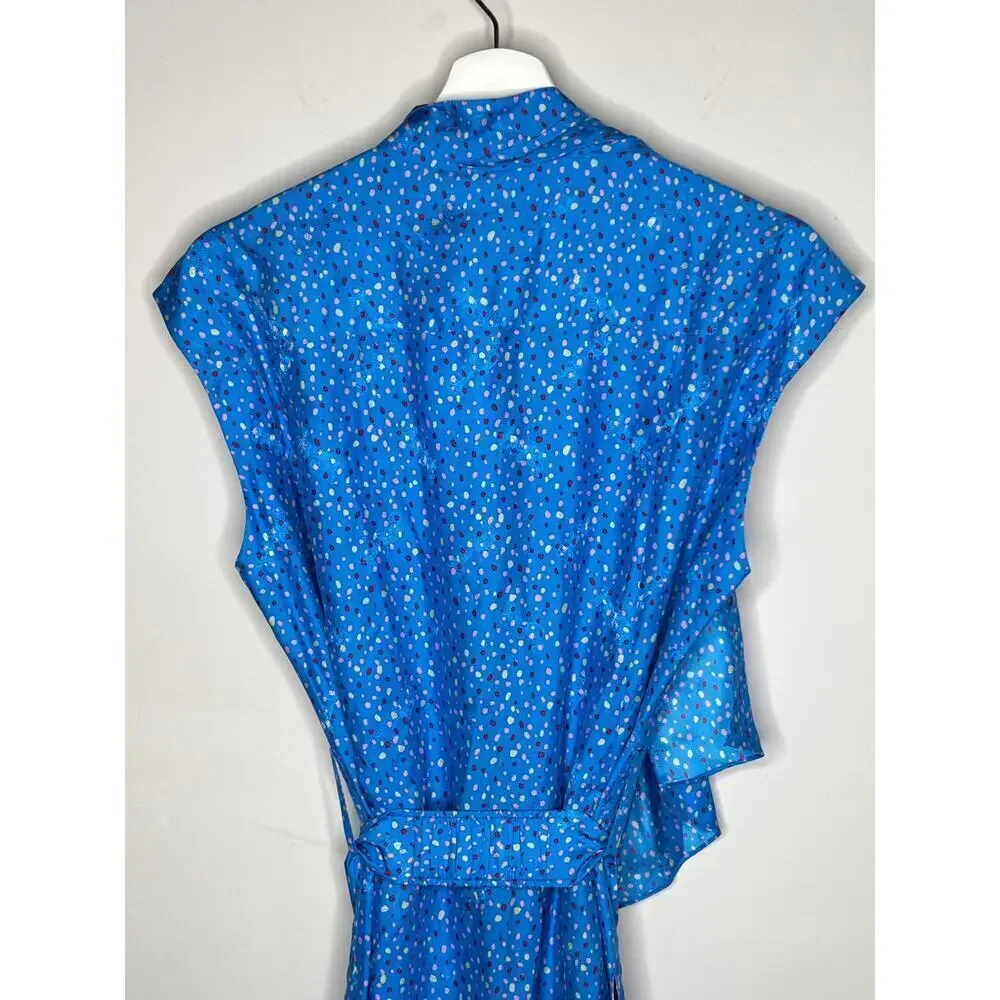 NWT Coach Dot Sleeveless Silk Belted A-line Dress Women's Size 6